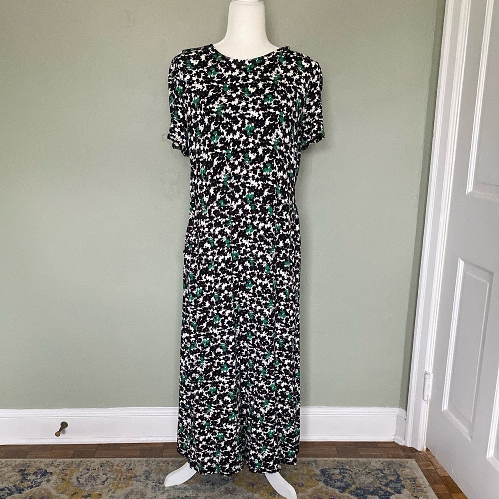 NWT Boden Black and Green Floral Dress